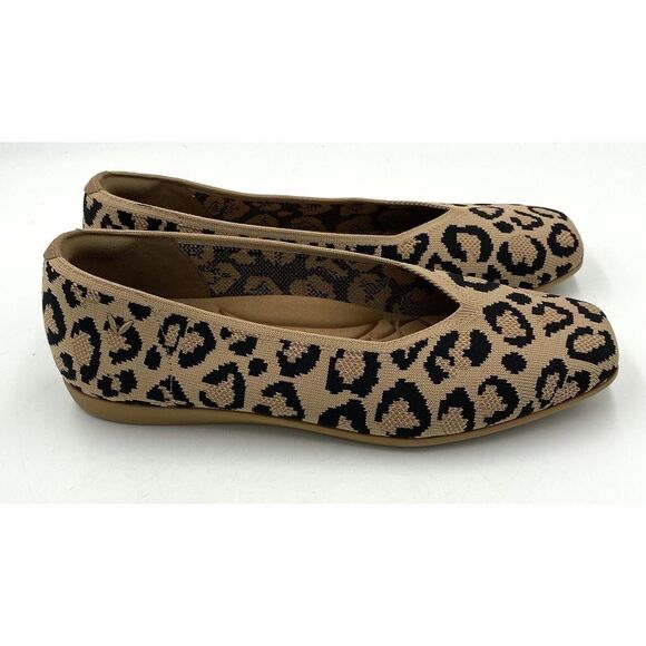 VIVAIA Womens Margot 2.0 Square Toe Flat Shoes Leopard Print Slip-On Size 8 - Picture 4 of 8